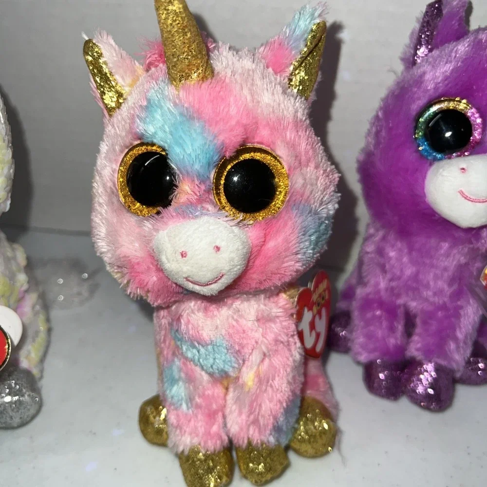 Ty Beanie Boos Unicorn Lot of 4 Giselle, Diamond, Rosette, & Fantasia Plush